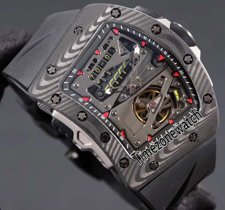 Best Edition 70-01 Alain Prost Carbon Fiber All Black Dial Big Date Tourbillon Miyota Automatic Mens Watch Black Rubber Timezonewatch 17C3, Slivery;brown
Best Edition 70-01 Alain Prost Carbon Fiber All Black Dial Big Date Tourbillon Miyota Automatic Mens Watch Black Rubber Timezonewatch 17C3, Slivery;brown