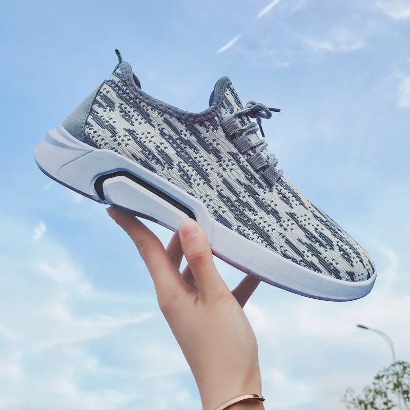 2018 summer new fashion really flying woven sneakers comfortable breathable soft bottom running shoes Elastic outdoor shoes