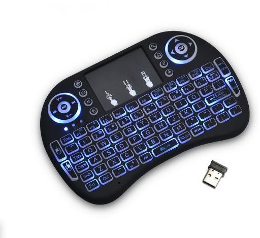 7 Color i8 Wireless Mini Keyboard Backlit 2.4G mini Air Mouse Remote Control Touchpad for Smart Android TV Box media player Notebook Tablet Pc