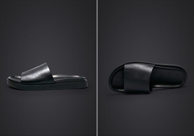 Summer quality leather mens sandals casual slippers leather sandals beach shoes High heel slippers True leather scuffs slippers