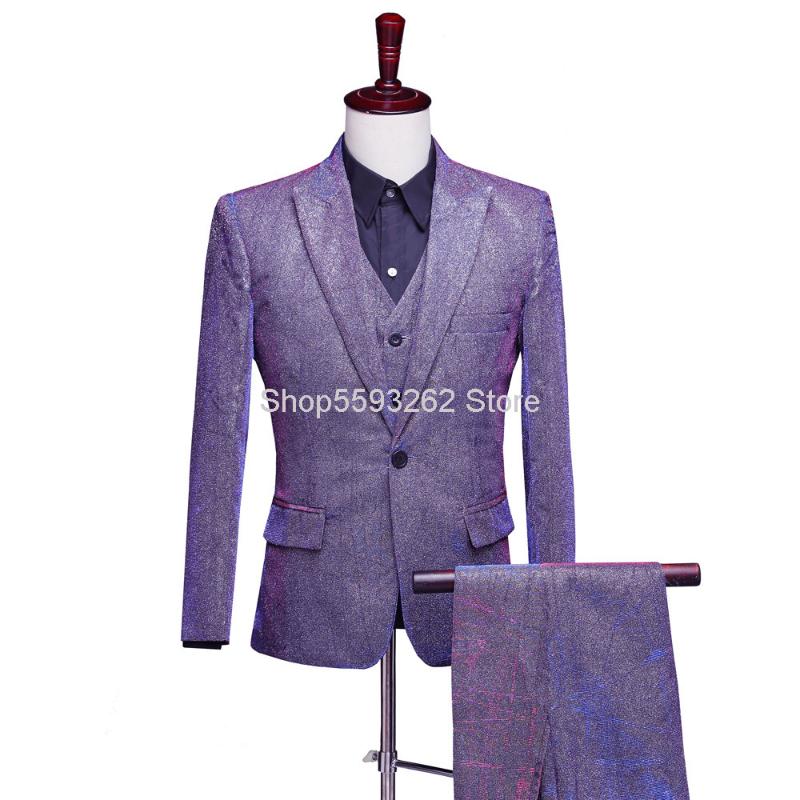 Men Grey Bright Color Discoloration Bright Silk Performance Suit Dress Waistcoat Three-piece Set Groom Mc Host Suit, Gray
Men Grey Bright Color Discoloration Bright Silk Performance Suit Dress Waistcoat Three-piece Set Groom Mc Host Suit, Gray