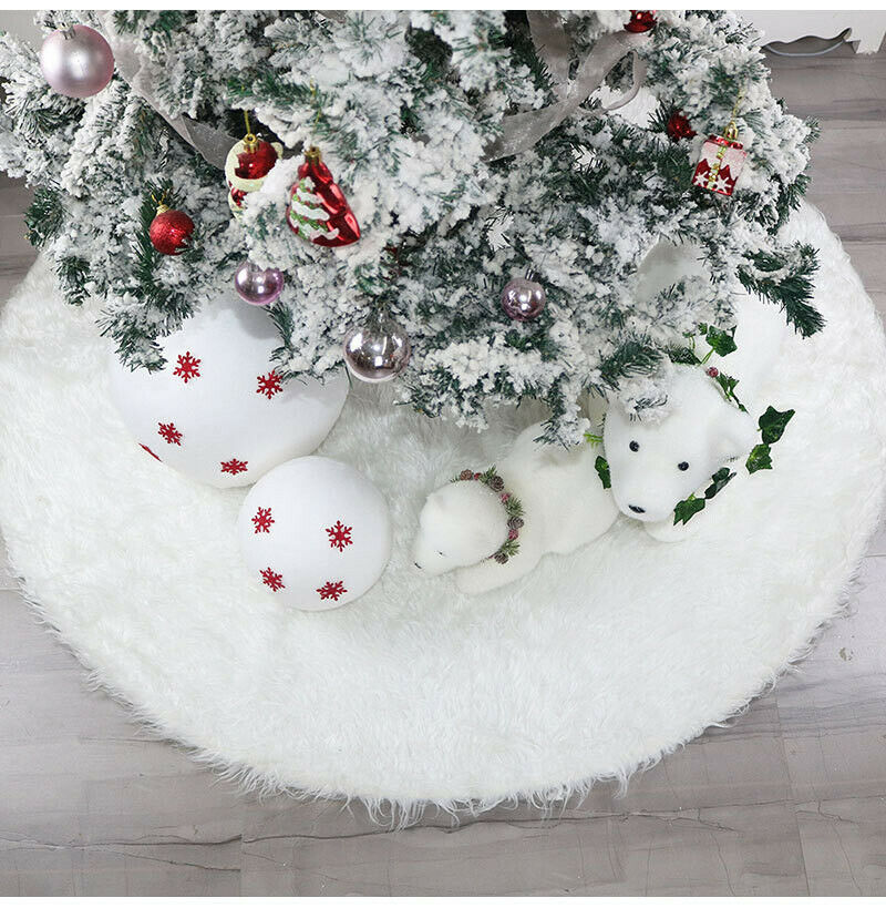 78/120cm White Plush Christmas Tree Skirts Cloth Base Floor Mat Cover New Year XMAS Party Decoration Ornaments Slipcover Decor
78/120cm White Plush Christmas Tree Skirts Cloth Base Floor Mat Cover New Year XMAS Party Decoration Ornaments Slipcover Decor