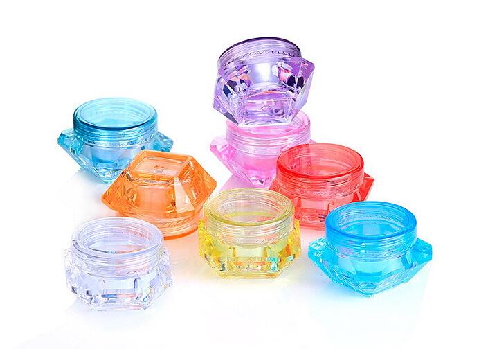 3g 5g Diamond Shaped Empty Plastic Jar Cosmetic Containers Cream Bottle Small Sample Box Bottle Cosmetic Packing Box