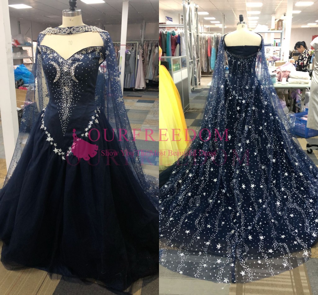 Stunning Beaded Sequins Evening Dresses 2019 Bateau Neck With Cloak Jacket Dubai Arabic Style Navy Blue Formal Occasion Dresses Custom Made, Same as picture
Stunning Beaded Sequins Evening Dresses 2019 Bateau Neck With Cloak Jacket Dubai Arabic Style Navy Blue Formal Occasion Dresses Custom Made, Same as picture