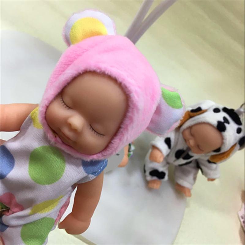 New Cute Sleeping Baby Doll Keychains for Women Bag Toy Key Ring Fluffy Fur Plush Key Chains Can Be Twisted 360 Degree Joints Undressed
