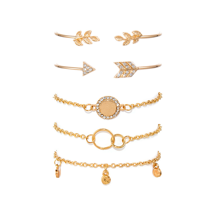 Simple personality ring diamond arrow combination 5 piece set chain bracelet adjustable barefoot beach boho ladies bracelet set
Simple personality ring diamond arrow combination 5 piece set chain bracelet adjustable barefoot beach boho ladies bracelet set