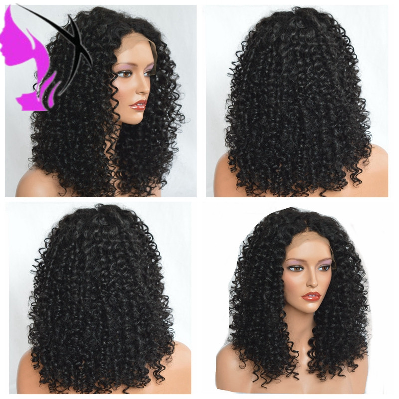 14inch Short Hair Kinky Curly Wig Synthetic Lace Front Wig African American Wigs for Black Women