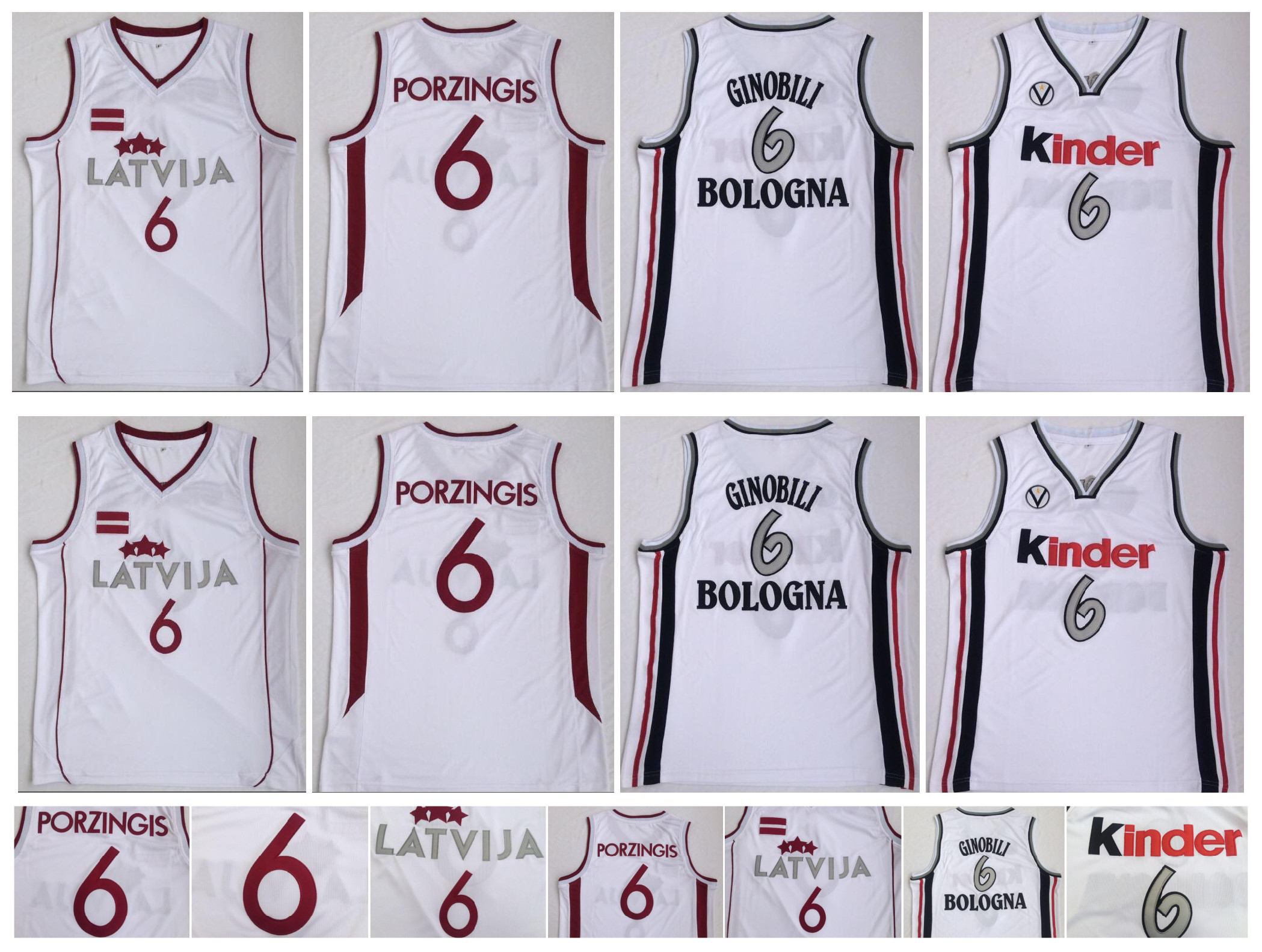 6 Kristaps Porzingis Jersey Latvija 6 Manu Ginobili Jersey Italy Kinder Bologna College Basketball Sport Shirts Top Quality ! -XXL, As pic
6 Kristaps Porzingis Jersey Latvija 6 Manu Ginobili Jersey Italy Kinder Bologna College Basketball Sport Shirts Top Quality ! -XXL, As pic