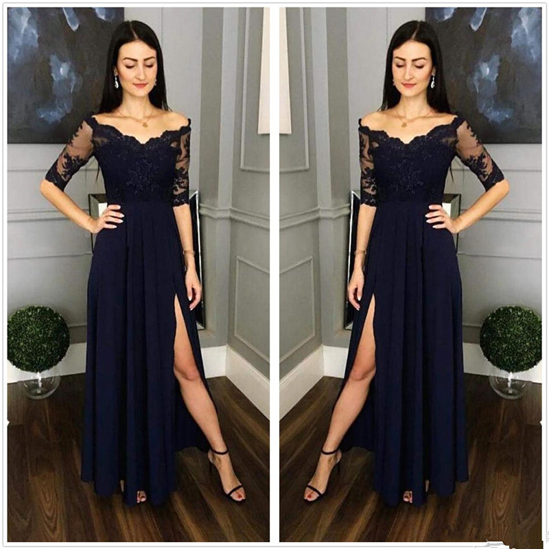 Elegant A-line Lace Long Evening Dresses Half Sleeves Applique Off The Shoulder Chiffon Split Floor Length Formal Party Prom Dresses 69, Gold
Elegant A-line Lace Long Evening Dresses Half Sleeves Applique Off The Shoulder Chiffon Split Floor Length Formal Party Prom Dresses 69, Gold