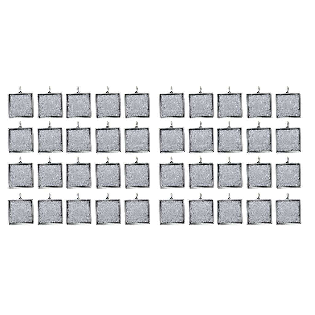 40pcs 20mm square bezel charms pendants blanks base settings tray - jewelry making findings accessories, Black
40pcs 20mm square bezel charms pendants blanks base settings tray - jewelry making findings accessories, Black
