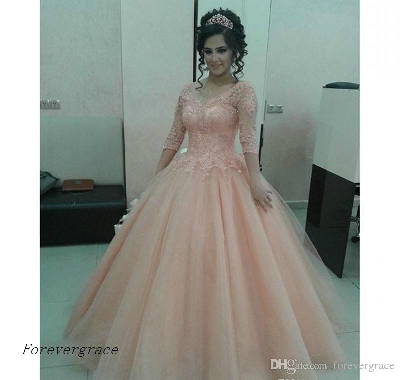 2019 Coral New Quinceanera Dress Princess V-neck Sheer Half Sleeves Sweet 16 Ages Long Girls Prom Party Pageant Gown Plus Size Custom Made, Chocolate
2019 Coral New Quinceanera Dress Princess V-neck Sheer Half Sleeves Sweet 16 Ages Long Girls Prom Party Pageant Gown Plus Size Custom Made, Chocolate