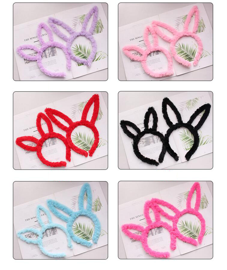 Christmas plush rabbit ears headband soft cute headband hair accessories concert bunny girl hot Party gift