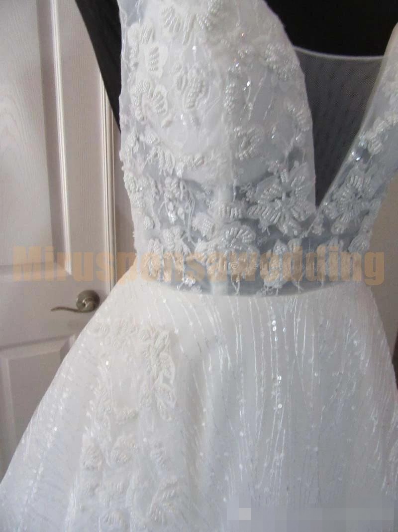 Dresses Line Designer A Spaghetti Straps Beaded Sequins Backless Wedding Gown Newest Custom Made Vestido De Novia