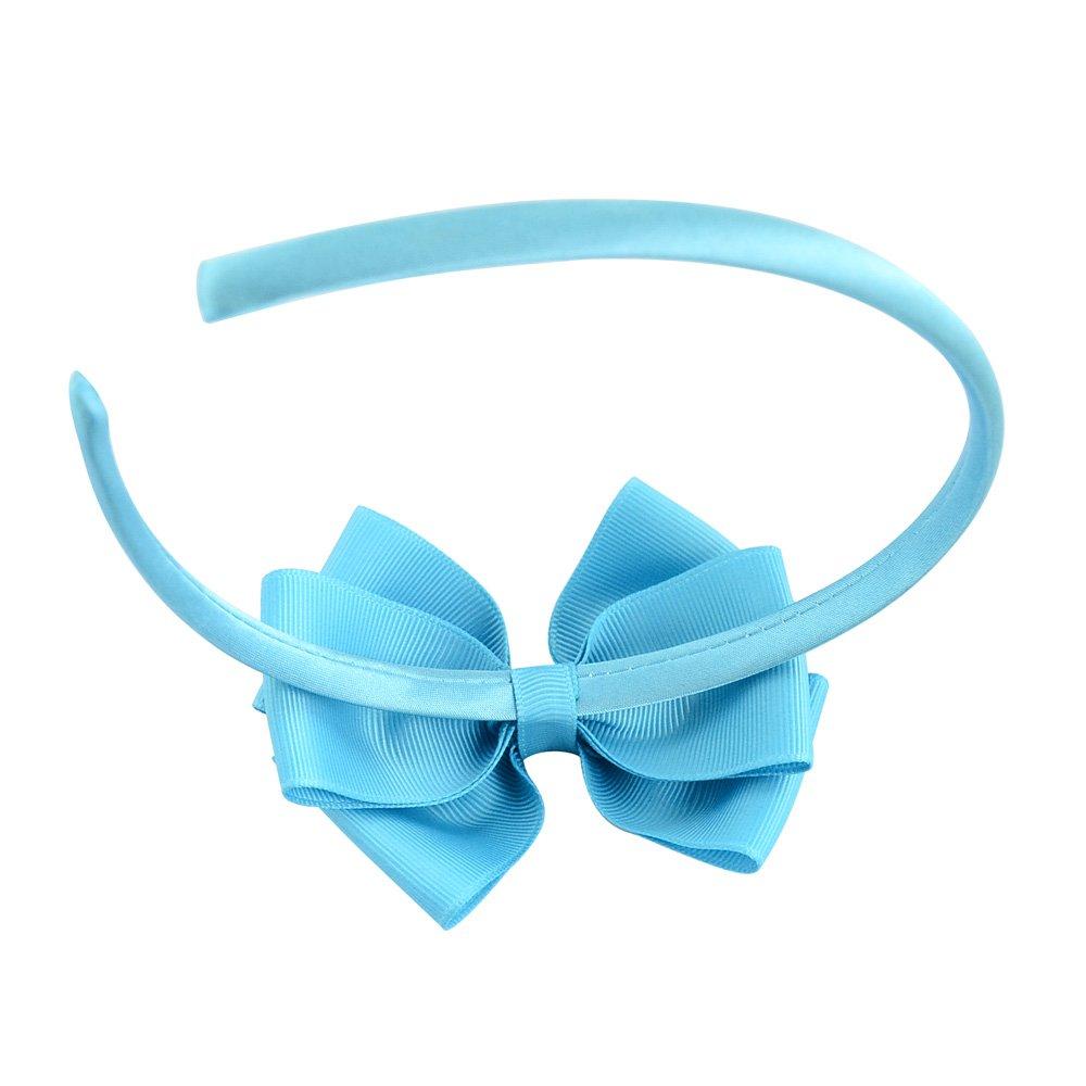 16 Pcs Hair Bows Plastic Headband Double Layer Grosgrain Ribbon Bows Hair Hoops Hair Accessories For Baby Girls Kid