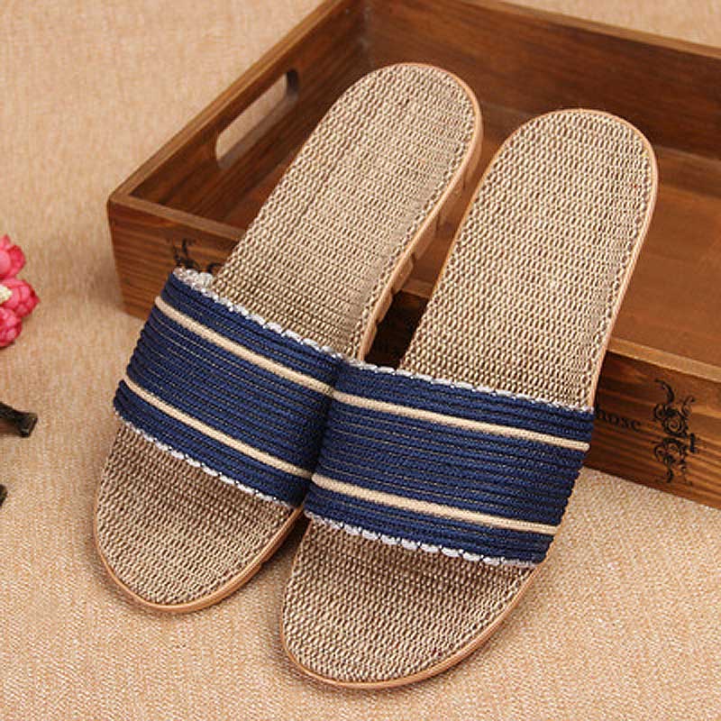 Men's Home Slippers Fashion Striped Crossing Tie Linen Slides New Fresh Lightweight EVA Massage Flip Flops Casual Sandals
Men's Home Slippers Fashion Striped Crossing Tie Linen Slides New Fresh Lightweight EVA Massage Flip Flops Casual Sandals