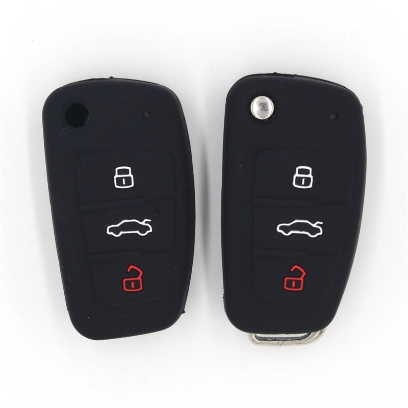 3 Button Silicone Car Remote Key Fob Shell Cover For Audi A1 S1 A3 S3 A4 A6 RS6 TT Q3 Q7