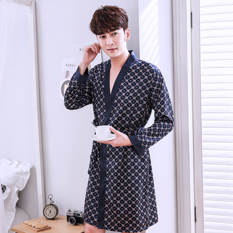Mens Nightwear Long Sleeve Sleepwear Male V-Neck Pajamas Sleep Kimono Lingerie Robe Summer Print Nightshirts Home Clothes, Style - 7
Mens Nightwear Long Sleeve Sleepwear Male V-Neck Pajamas Sleep Kimono Lingerie Robe Summer Print Nightshirts Home Clothes, Style - 7