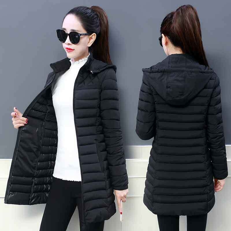 Women's Winter Hooded Warm Padded Jacket - Slim Fit, Plus Size 5Xl, Cotton, Casual, Black, Red, Gray, Caramel, Army Green, Pale Pinkish Gray