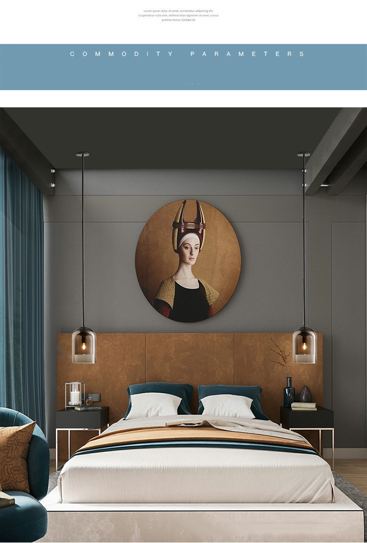 Smoke grey Amber Glass Dining room Chandeliers Lighting Bedroom Bedside Pendant Lamp Loft Hanging lamp E14 110V/220V Suspension