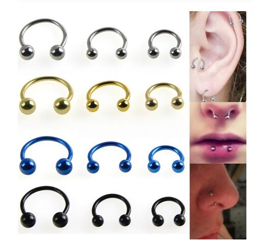 Colorful Steel Horseshoe Nose Septum Rings Ear Rings Body Piercing Nariz Jewelry Piercng GD141