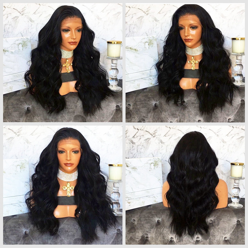 Body Wave Lace Front Wigs Free Part Black Wig Synthetic Lace Front Wig High Temperature Fiber Hair Women Wigs with Baby Hair, Bug
Body Wave Lace Front Wigs Free Part Black Wig Synthetic Lace Front Wig High Temperature Fiber Hair Women Wigs with Baby Hair, Bug