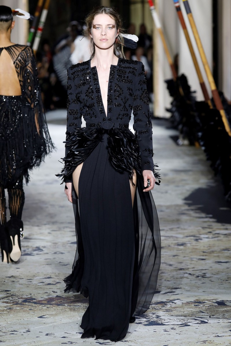 Black Prom Dresses Deep V Neck Long Sleeve Split Beads Feathers Chiffon Party Gowns Sweep Train Evening Dress, Blue
Black Prom Dresses Deep V Neck Long Sleeve Split Beads Feathers Chiffon Party Gowns Sweep Train Evening Dress, Blue