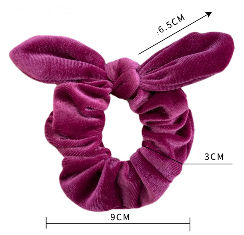Rabbit Ears Hairbands Velvet Elastic Hair Ropes Solid Bow Hair Band Ponytail Holder Girls Scrunchy Hair Accesories 15 Colors DW4642