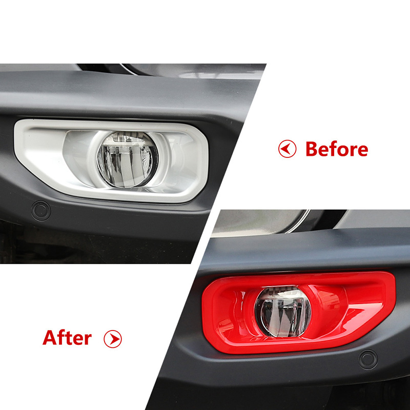 ABS Front Bumper Fog Light Decoration Red For Jeep Wrangler JL Sahara 2018+ Auto Internal Accessories