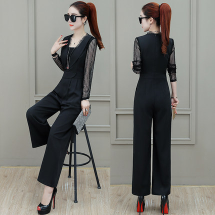 Spring Rompers Womens Jumpsuit Patchwork Lace One Piece Pants Chiffon Combinaison Femme Jumpsuits Overalls Female Salopette, Black
Spring Rompers Womens Jumpsuit Patchwork Lace One Piece Pants Chiffon Combinaison Femme Jumpsuits Overalls Female Salopette, Black