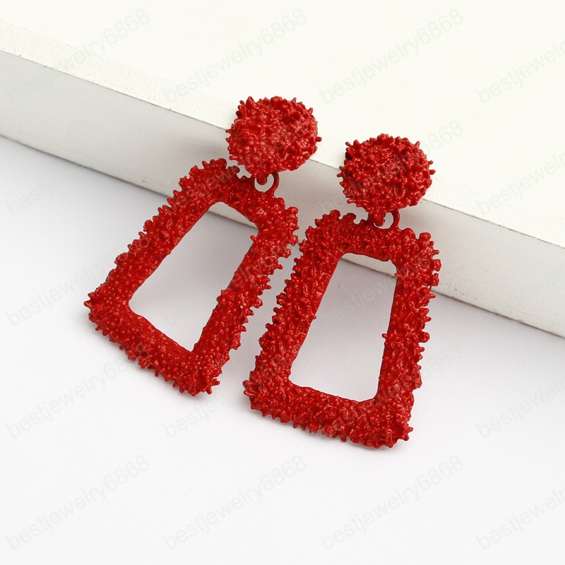 Vintage 5 Colors Metal Earrings for women gold color Geometric statement earring metal earing Hanging fashion jewelry