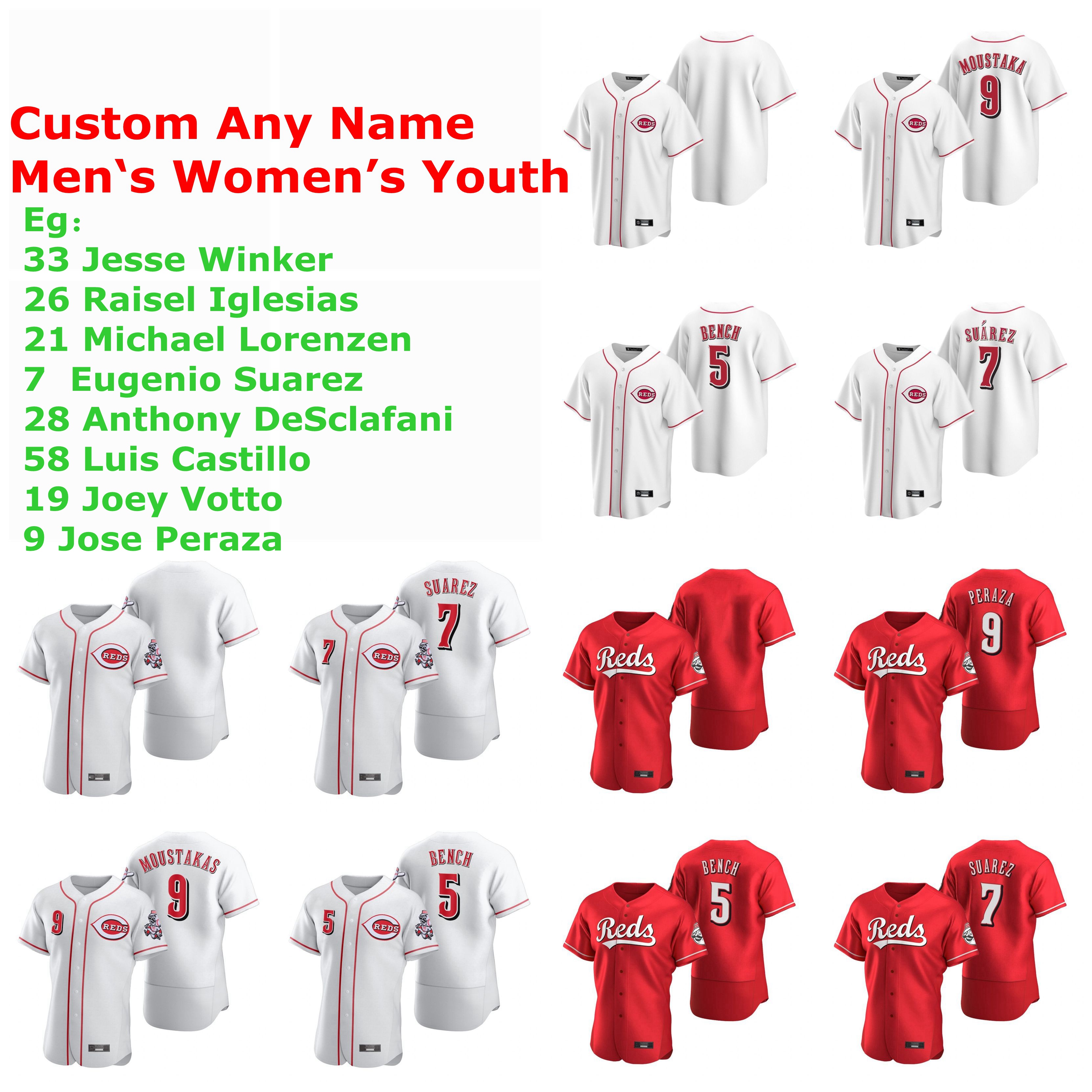 Jesse Winker Baseball Jersey Raisel Iglesias Michael Eugenio Suarez Anthony DeSclafani Luis Castillo Joey Votto Jose Peraza Custom Stitched, Mens 2020 flex base white
Jesse Winker Baseball Jersey Raisel Iglesias Michael Eugenio Suarez Anthony DeSclafani Luis Castillo Joey Votto Jose Peraza Custom Stitched, Mens 2020 flex base white