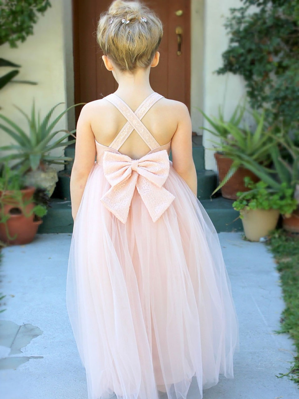 Elegant Kids Sequin Flower Girls Dress Kids Pageant Party Gown Prom Princess Formal Occassion Girls Dress