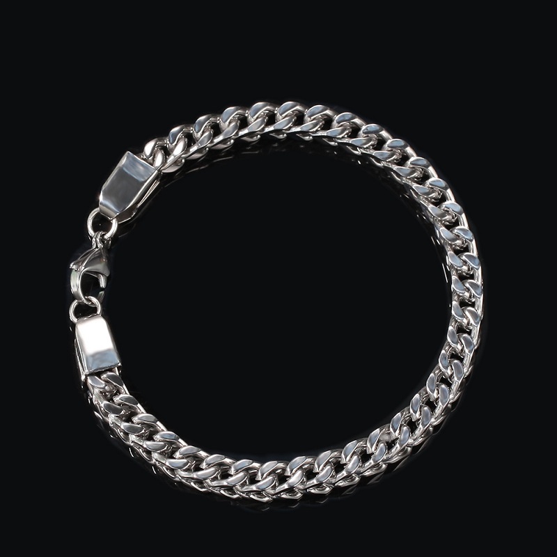 Mens Gold Bracelets Hip Hop Jeweley Gold Silver Plated Cuban Link 316L Stainless Steel Mens Bracelets