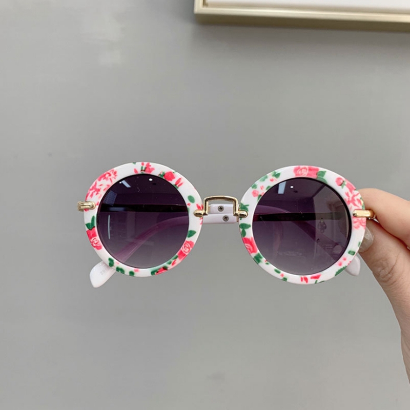 Sunglasses Retro Goggle Round Girls Eyeglasses Children Beach Sun Glasses Summer Kids Accessories Leopard Flower 6 Colors DHW3432 Z260305