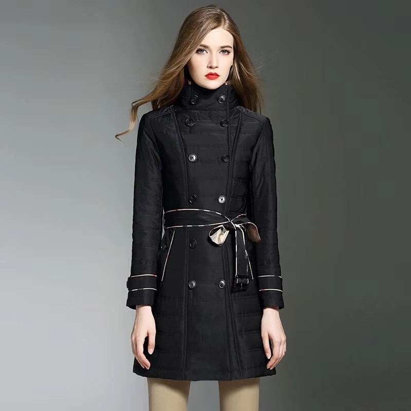 women winter thick coat luxury designer solid cotton padded trench coat vintage british style jacket stripes belt black khaki jackets S-2XL, Black;brown
women winter thick coat luxury designer solid cotton padded trench coat vintage british style jacket stripes belt black khaki jackets S-2XL, Black;brown