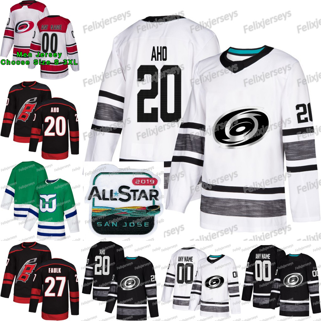 20 Sebastian Aho 2019 All Star Carolina Hurricanes Whalers Night Justin Faulk Curtis McElhinney Justin Williams Andrei Svechnikov Jersey, Black;red
20 Sebastian Aho 2019 All Star Carolina Hurricanes Whalers Night Justin Faulk Curtis McElhinney Justin Williams Andrei Svechnikov Jersey, Black;red