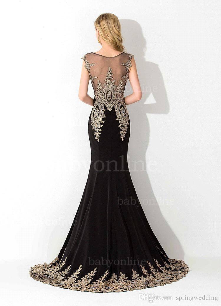 Babyonlinedress Gold Lace Mermaid Bridesmaid Dresses 2020 Dubai Arabic Tulle Neck Beads Evening Dresses Cheap Prom Dresses Long CPS234