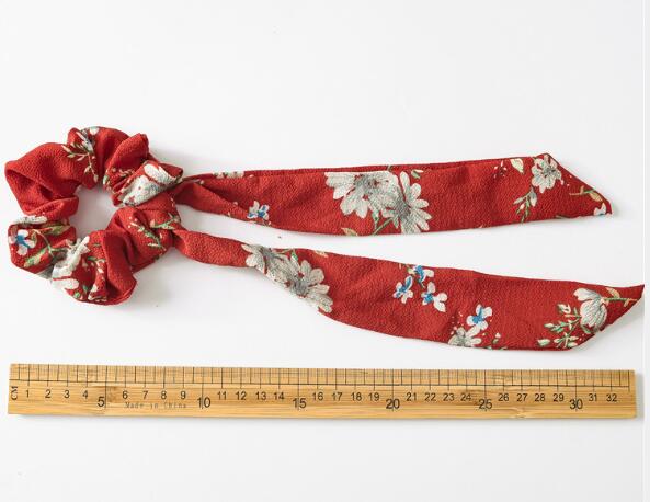 New floral ribbon large intestine circle hair circle long style flowing soda knot accessories women's hair binding WL1252