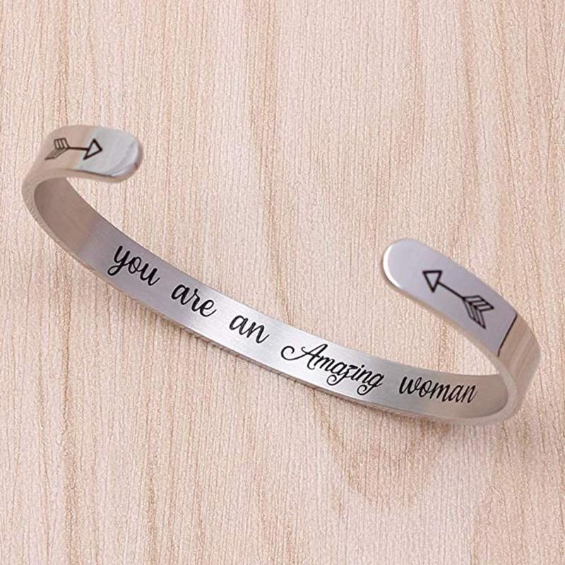 Fashion Letter Handmade Opening Bracelet Titanium Steel Women Jewellery Pulseira Feminina Bracelet Gifts
Fashion Letter Handmade Opening Bracelet Titanium Steel Women Jewellery Pulseira Feminina Bracelet Gifts