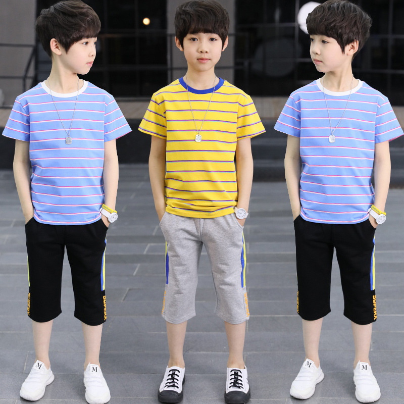 Children's Clothing Children's Sets kids clothes boys clothes boys casual set summer new short striped two-piece 120-160 cm, Sky blue
Children's Clothing Children's Sets kids clothes boys clothes boys casual set summer new short striped two-piece 120-160 cm, Sky blue