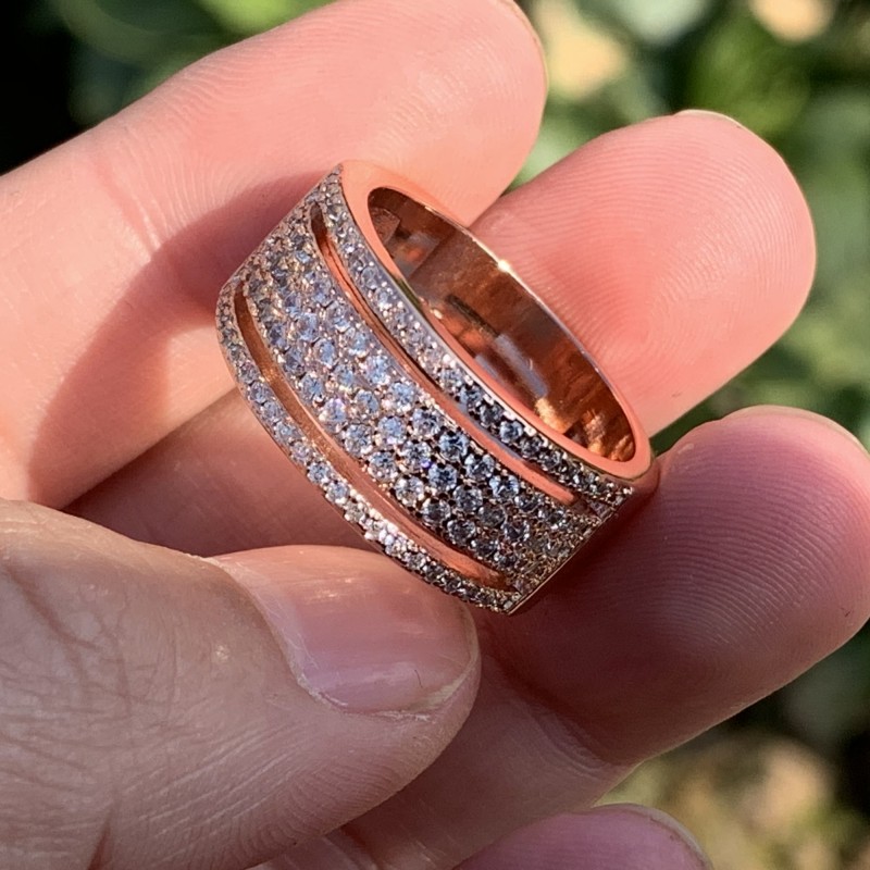 Victoria Wieck Luxury Jewelry 925 Sterling Silver&Rose Gold Full Pave White Sappire CZ Diamond Party Promise Women Wedding Bridal Ring Gift