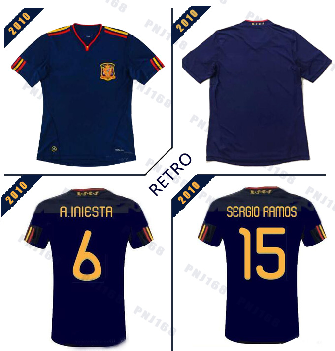 2010 Retro Spain Fernando Torres Alonso Sergio Ramos Iniesta Retro soccer jerseys 10 Classic Shirts Vintage football Shirt Camiseta Maill, Black;yellow
2010 Retro Spain Fernando Torres Alonso Sergio Ramos Iniesta Retro soccer jerseys 10 Classic Shirts Vintage football Shirt Camiseta Maill, Black;yellow