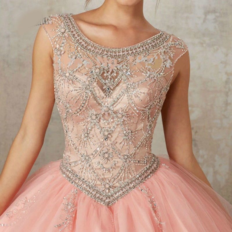 Rubydress Hot Sale Sexy Blue Quinceanera Dresses Ball Gowns Long Blue Tulle Appliques Beaded Sweet 16 Dress