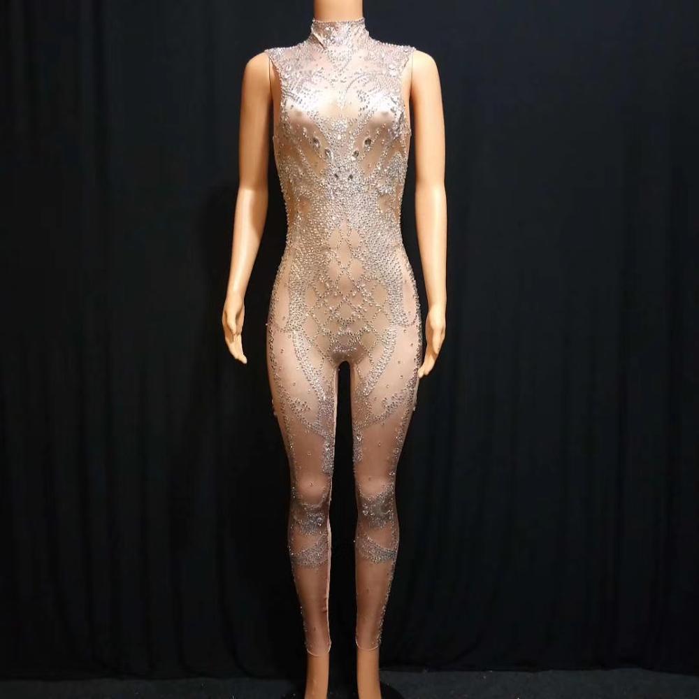 Complexion Rhinestone Floral Female Slim Fit Sleeveness Jumpsuits Women Shining Acrobatics Stage Costumes Women Pole Dance Wear, Khaki
Complexion Rhinestone Floral Female Slim Fit Sleeveness Jumpsuits Women Shining Acrobatics Stage Costumes Women Pole Dance Wear, Khaki