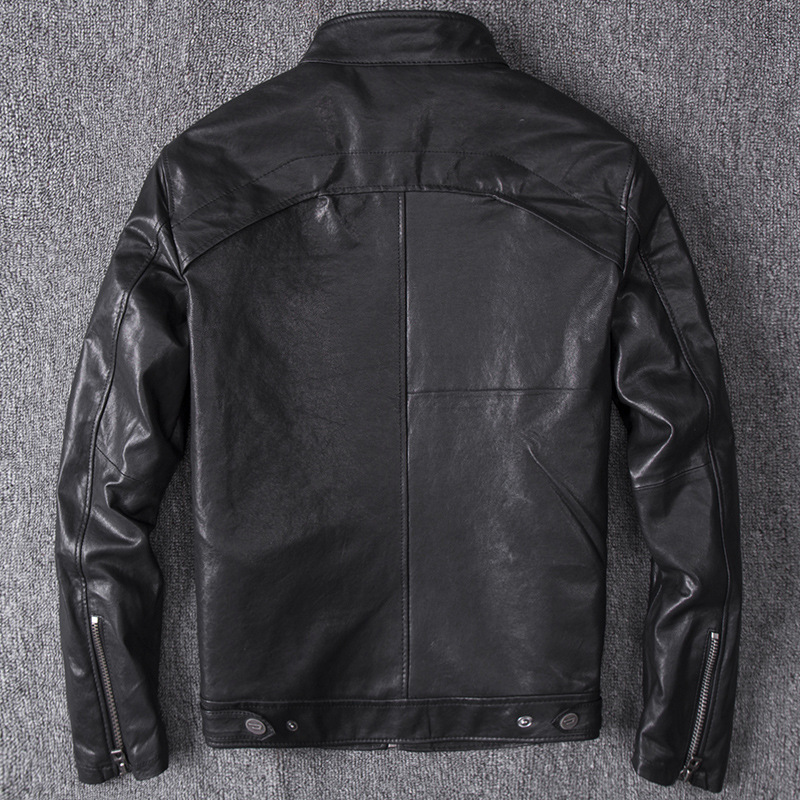 Genuine Leather Men Vintage Spring Autumn Real Sheepskin Coat Mens Motorcycle Jacket Chaqueta Cuero Hombre YY565, Black
Genuine Leather Men Vintage Spring Autumn Real Sheepskin Coat Mens Motorcycle Jacket Chaqueta Cuero Hombre YY565, Black