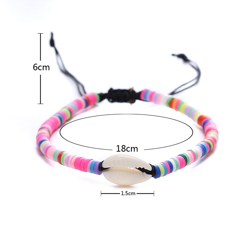 Hand wrapped shell woven resin friendship bracelet female girl wrist rope adjustable birthday gift