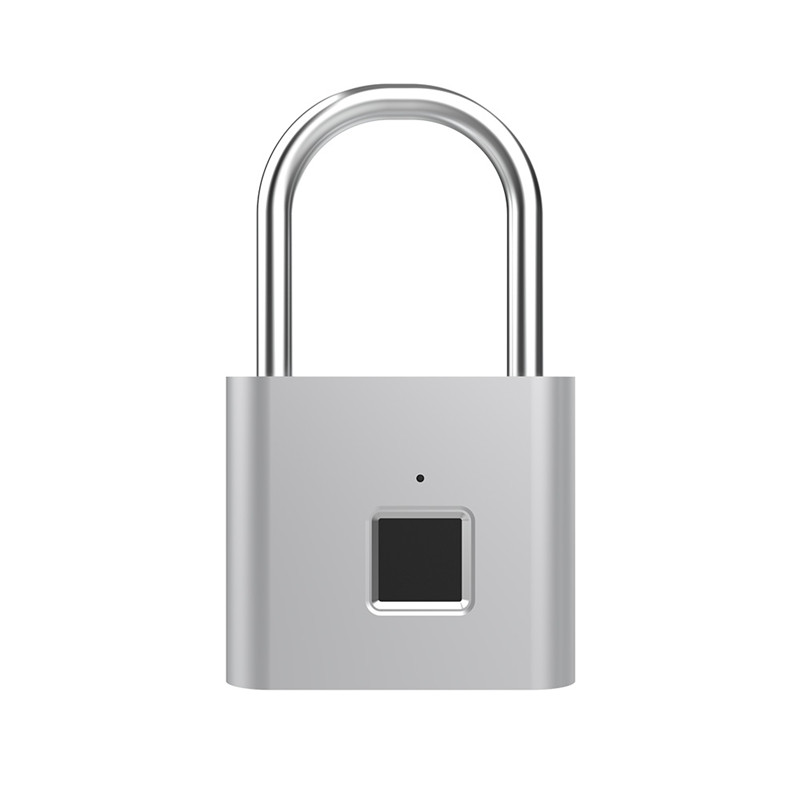 Fingerprint ID Keyless Door Lock Smart Padlock Quick Unlock Zinc Alloy Metal Self Developing Chip Lock USB Rechargeable Multipurpose Home