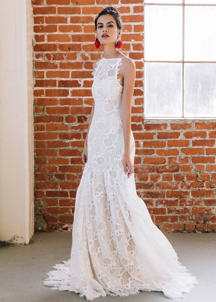 2019 Backless Mermaid Wedding Dresses Spaghetti Lace Appliqued Sweep Train Beach Wedding Dress Custom Made Boho Bohemian Bridal Gowns