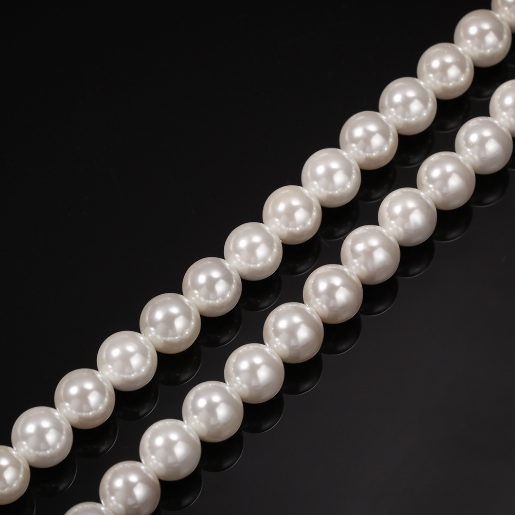 Wholesale-8-10mm Pearl Necklace Hip Hop CZ Stone Bling Iced Out Pendants Necklace with Pearl Beaded Link Chain for Men Rapper Jewelry