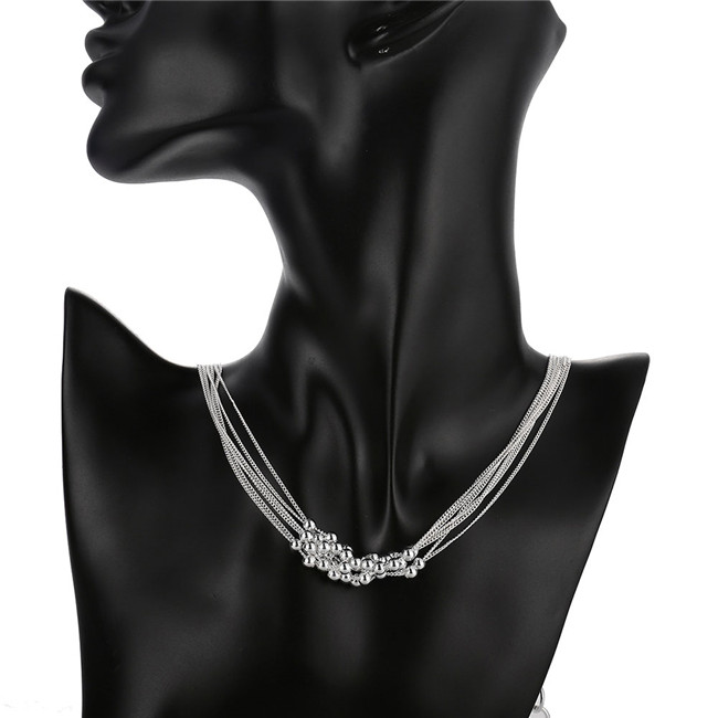 High grade 925 sterling silver Six-wire three-piece light-soo jewelry set DFMSS137 Factory direct 925 silver necklace bracelet earring